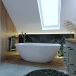 wanna wolnostojąca w łazience na poddaszu