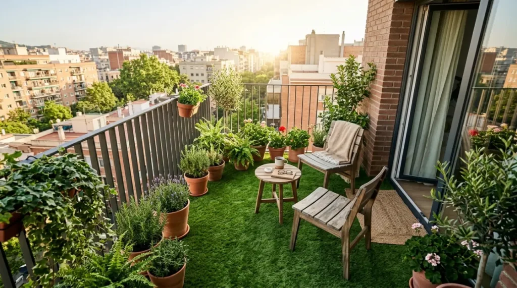 Praktyczna, sztuczna trawa na balkon